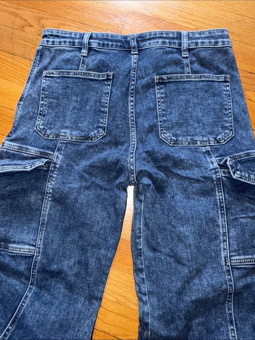 Kut from the Kloth Women's Dark Blue Boot-Cut Cargo Jeans - Picture 6 of 8